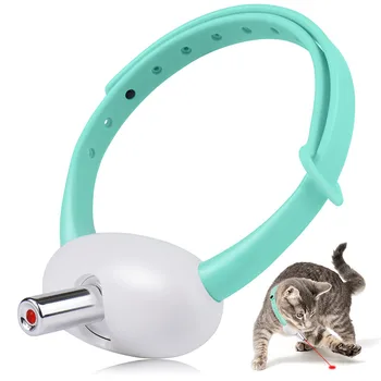 Забавная лазерная игрушка, умные автоматические игрушки для упражнений, интерактивные С электрическими лампами для кошек, Котенок, игрушка для кошек, Носимый ошейник