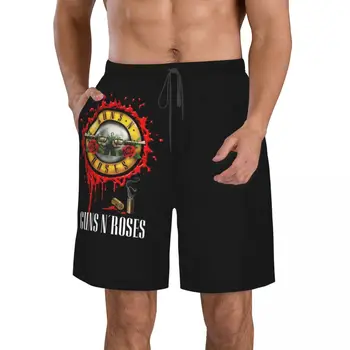 Классические рок-группы Guns And Roses, мужские пляжные шорты, быстросохнущий купальник для фитнеса, забавные уличные забавные 3D шорты