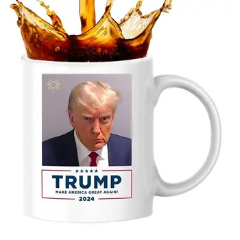 Кофейная кружка Trump Coffee Mug Shot Cup Выборы 2024 Кофейная кружка для заключенных с фотографией Кружки Удобная Гладкая Забавная кружка Trump Shot Cup Cup Для