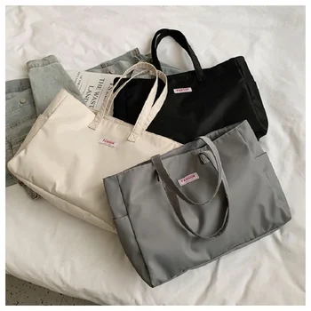 Корейская версия сумки-тоут из нейлоновой водонепроницаемой ткани Оксфорд, простая женская сумка через плечо большой емкости, сумка через плечо большой емкости