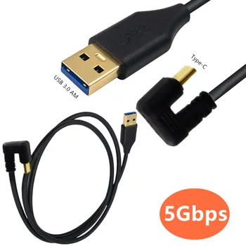 Позолоченный USB 3.0 со скоростью 5 Гбит/с для мужчин от AM-C до Type-C, U-образный кабель для подключения адаптера для зарядки данных
