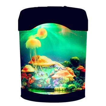 Меняющая цвет Искусственная спальня USB-подключение Лампа с Медузами Аквариум для рыбы Домашний Декор Настроение Светодиодное освещение Мини-Аквариум Электрический