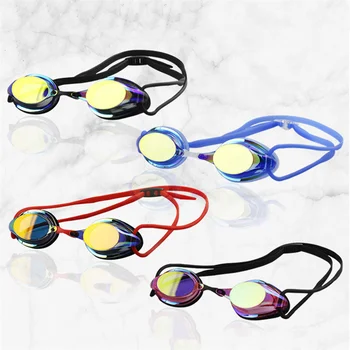 Очки для плавания для профессиональных соревнований С покрытием из анти-тумана, водонепроницаемой УФ-защиты, Силикагелевые очки для дайвинга, Гоночные очки
