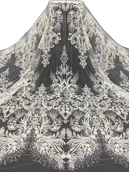 Африканская кружевная ткань, блестки, вышивка бисером, жених, Нигерийская свадебная Высококачественная Французская тюлевая кружевная ткань для свадьбы