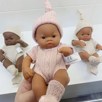 20 см, игрушки для новорожденных в африканском стиле, Милые куклы Bebe Reborn, полностью Силиконовые, виниловые, с черной кожей, детские куклы для девочек, игрушки для купания, подарки на День рождения