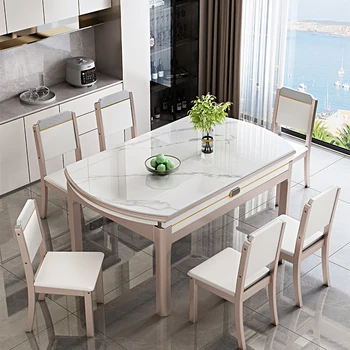 Обеденный стол белого дизайна в скандинавском минималистичном стиле, Элегантный современный обеденный стол, стул Для кухни Mesas De Jantar, мебель для гостиной