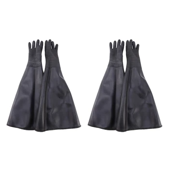 4X Резиновые черные перчатки для пескоструйной обработки в полоску Абразивные Перчатки для пескоструйной обработки Для шкафа 65x30 см