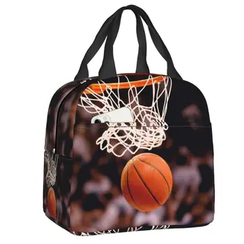Баскетбольная Спортивная сумка для ланча, Портативный термоохладитель, Изолированный Ланч-бокс Для женщин, детей, школьных сумок для пикника, дорожных сумок для еды