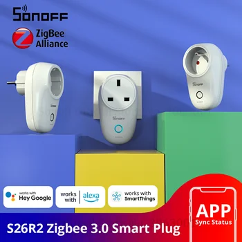 SONOFF S26 R2 Zigbee Smart Plug 16A ЕС Беспроводная Розетка DE / FR/ UK Power Socket Приложение Дистанционного Управления Работа с Alexa Google Home