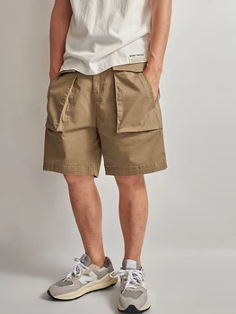 2023 Новые винтажные шорты-карго, мужские летние повседневные хлопчатобумажные брюки с большим карманом, повседневные шорты-карго, мужские шорты