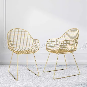 Дизайнерское игровое кресло для гостиной с роскошными позолоченными металлическими ножками, Ресторанные обеденные стулья, кресло для ожидания, мебель Sillas Para Comedor