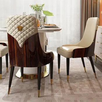 Обеденный стул с изготовленной на заказ спинкой для кухонной мебели Кожаные обеденные стулья в американском стиле для отдыха со спинкой Стул для переговоров GM