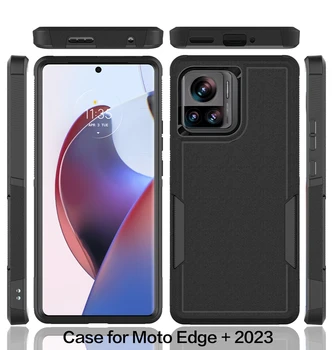 Для Motorola Edge Plus 2023 Чехол для мобильного телефона с матовой текстурой и защитой от царапин из жесткого ПК с резиновым бампером, противоударный чехол для мобильного телефона Armor