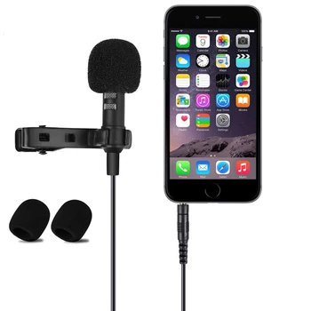 Мини-стерео Hi-Fi Качество звука Петличный всенаправленный конденсаторный микрофон для смартфона, мобильного телефона, ПК