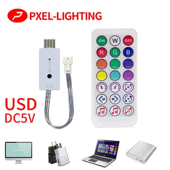 DC5V SP620E USB Bluetooth Музыкальный пиксельный контроллер, аксессуар, компонент, радиочастотный пульт дистанционного управления для светодиодной ленты WS2812 RGB, световая лента