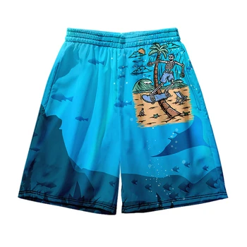 Пляжные шорты, мужская и женская одежда, повседневные шорты с цифровой 3D-печатью, модные брюки для пары 17