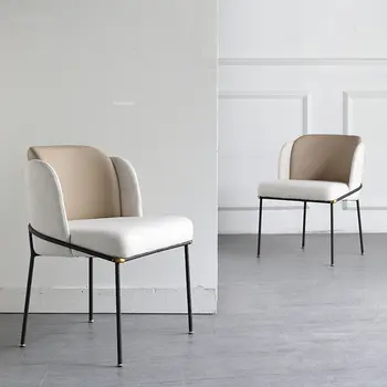Легкие обеденные стулья из роскошной ткани, Современная мебель для столовой, стул для кафе для отдыха, Итальянский минималистичный обеденный стул со спинкой для отеля