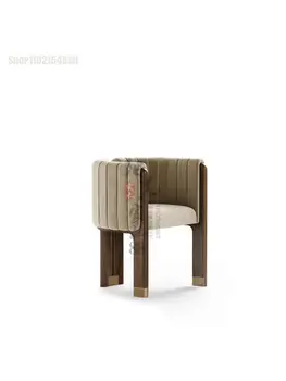 Изготовленная на заказ ткань, массив дерева, Современный легкий Роскошный обеденный стул, дизайнерский стул для переговоров, отдыха, Одноместный стул из нержавеющей стали, отель