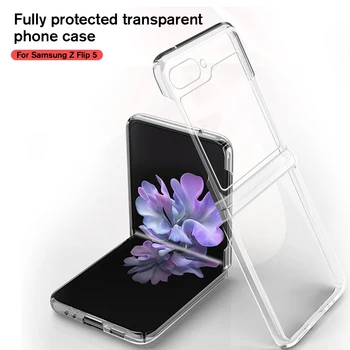 Оригинальный Прозрачный Акриловый Обновляющийся Антижелтый Чехол для Samsung Galaxy Z Flip5 5G Cover Slim Fit Anti-knock Soft Shell Fundas