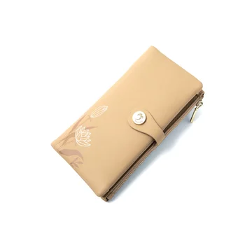 Новый женский кошелек, длинный кошелек, сумочка на молнии и пряжке, кошелек большой емкости
