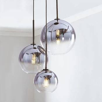 Подвесные светильники из скандинавского стекла, подвесной стеклянный светильник, светильники для потолка, мебель для столовой, декор для гостиной