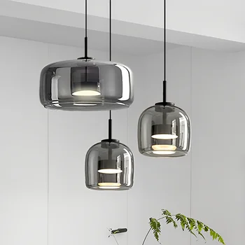 Современный стеклянный светодиодный подвесной светильник Nordic Suspension Столовая Люстра для ресторана Кухня Спальня Прикроватный подвесной светильник