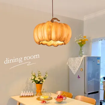 Дизайнерская Ресторанная Островная светодиодная люстра в стиле ретро, лампа в виде тыквы из смолы, подвесные светильники Ваби Саби для спальни, украшение дома, светильник