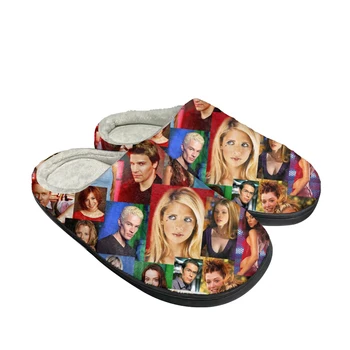 Модные хлопковые тапочки Buffy The Vampire на заказ, мужские и женские сандалии, плюшевая повседневная обувь, сохраняющая тепло, Термоудобные тапочки
