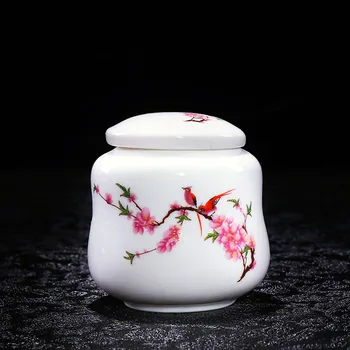 Белая фарфоровая банка для чая в европейском стиле с крышкой, Влагостойкий герметичный контейнер для хранения, Винтажная керамическая банка для хранения цветочных растений
