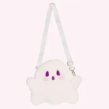 Женская сумка через плечо Ghost С регулируемым ремешком Маленькая сумка-тоут Ghost на молнии Забавная Женская Универсальная сумочка